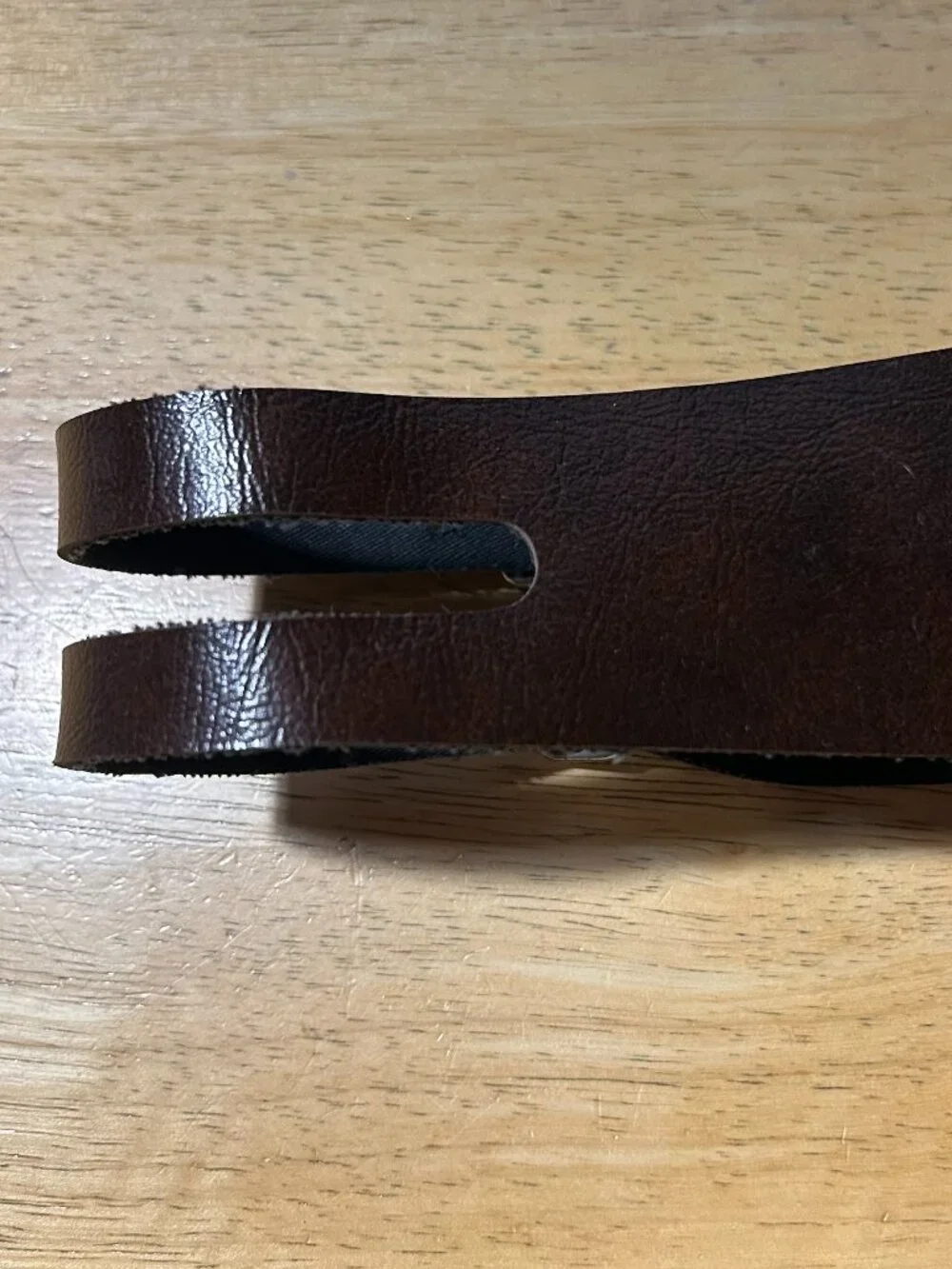 Mens Vintage Unbranded Dark Brown Leather Double Buckle Leather Cuff Bracelet